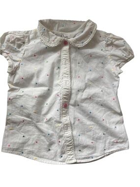 Lilly Pulitzer girls white polka dot shirt